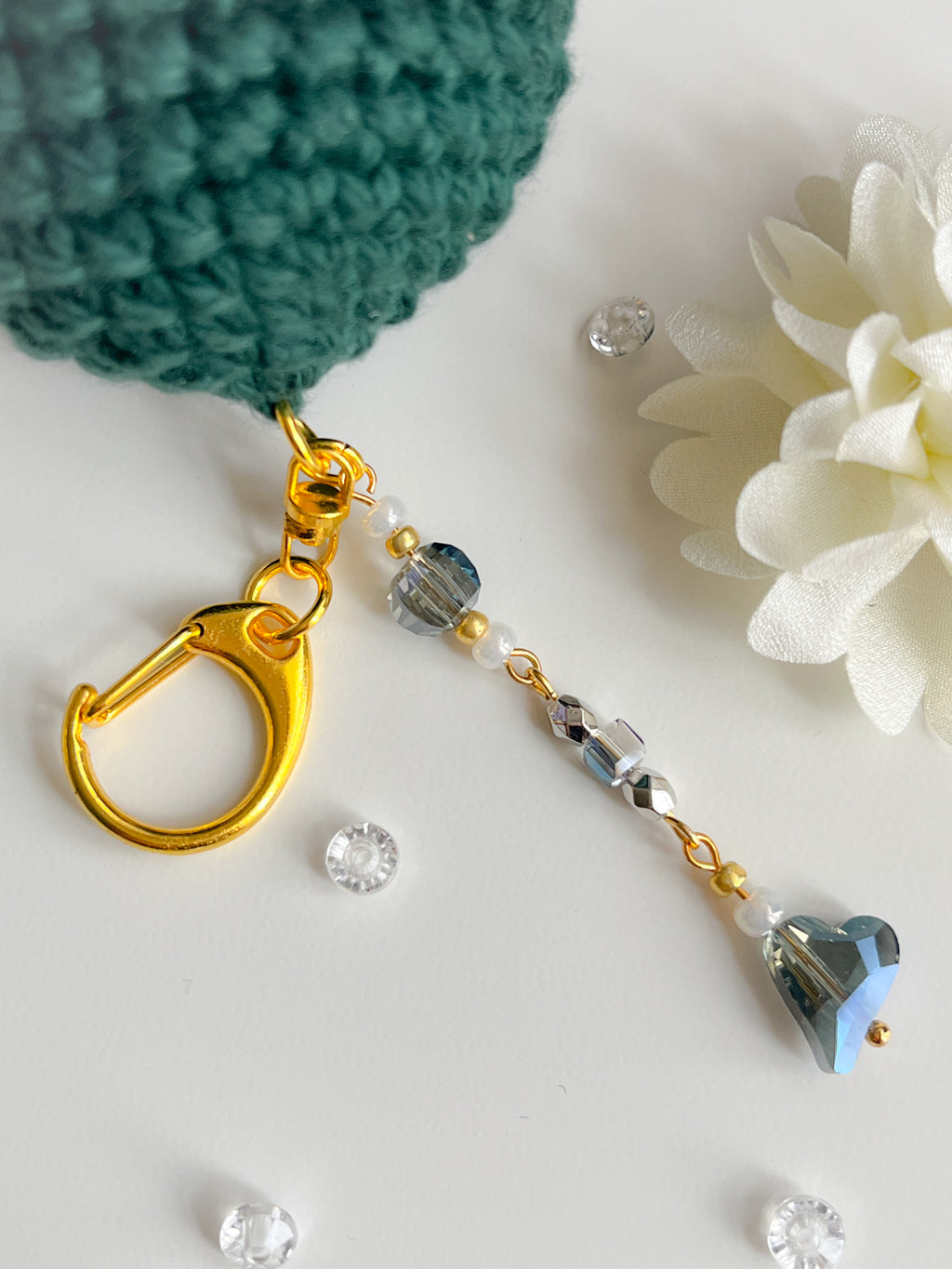 Golden Inspired Crochet Whale Keyring