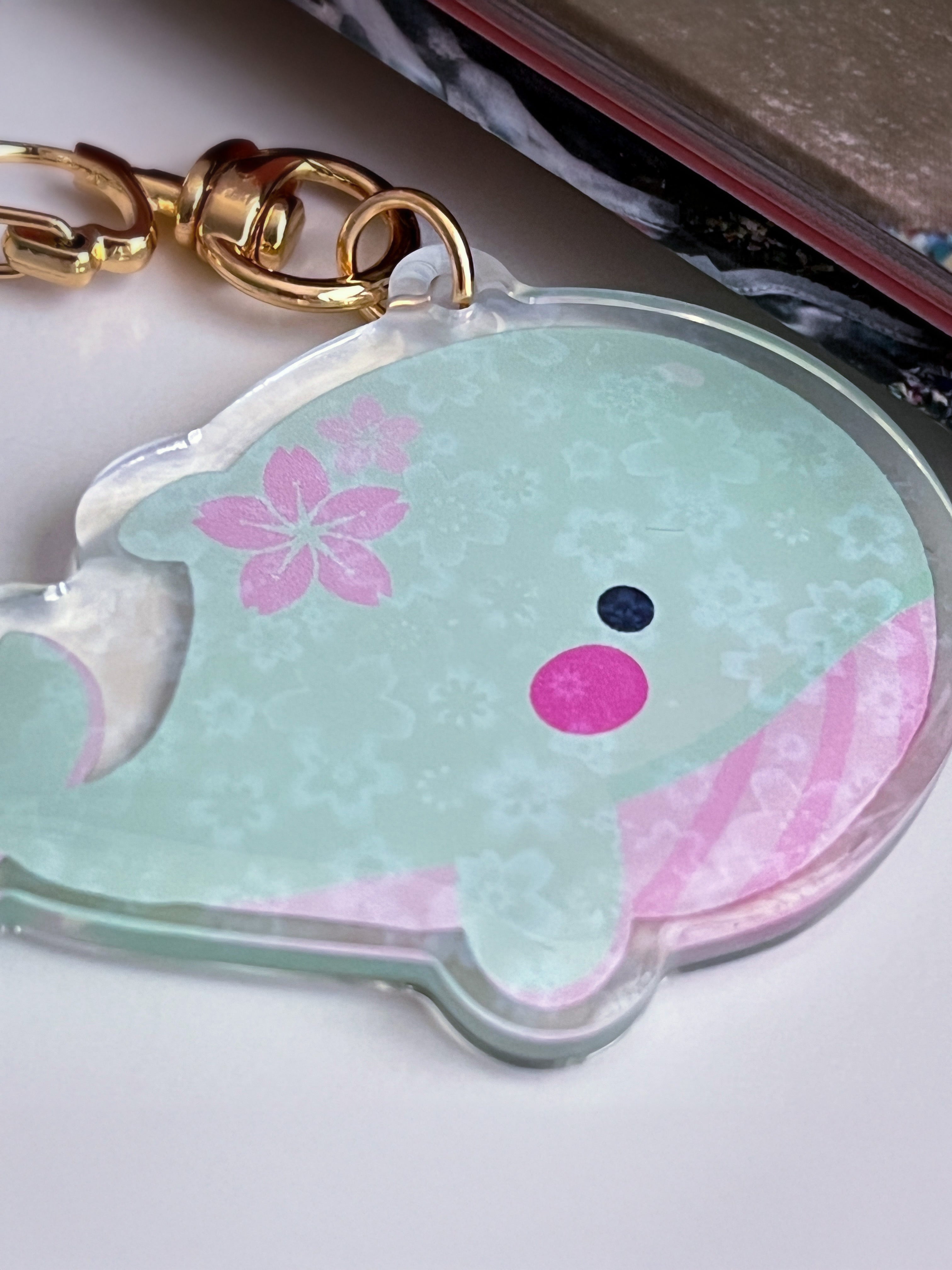 Spring Day Inspired Acrylic Whale Keyring