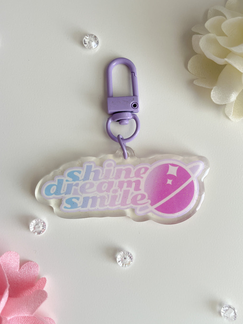 Shine Dream Smile acrylic keyring