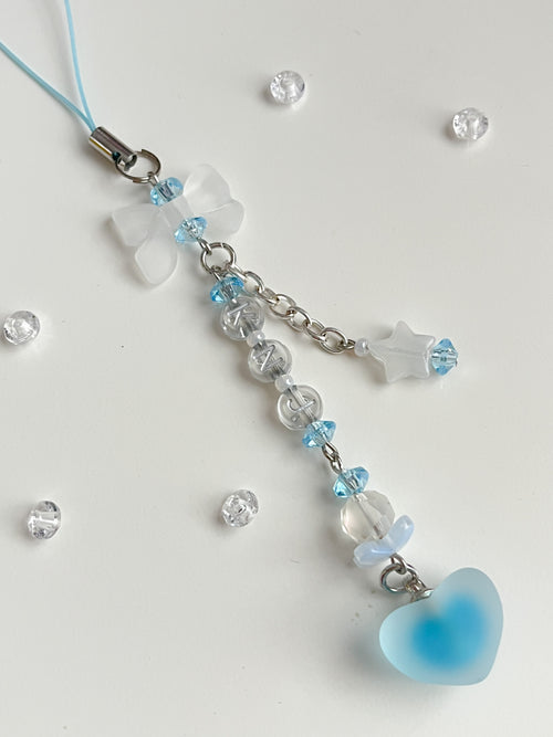 Bow and heart phone charm