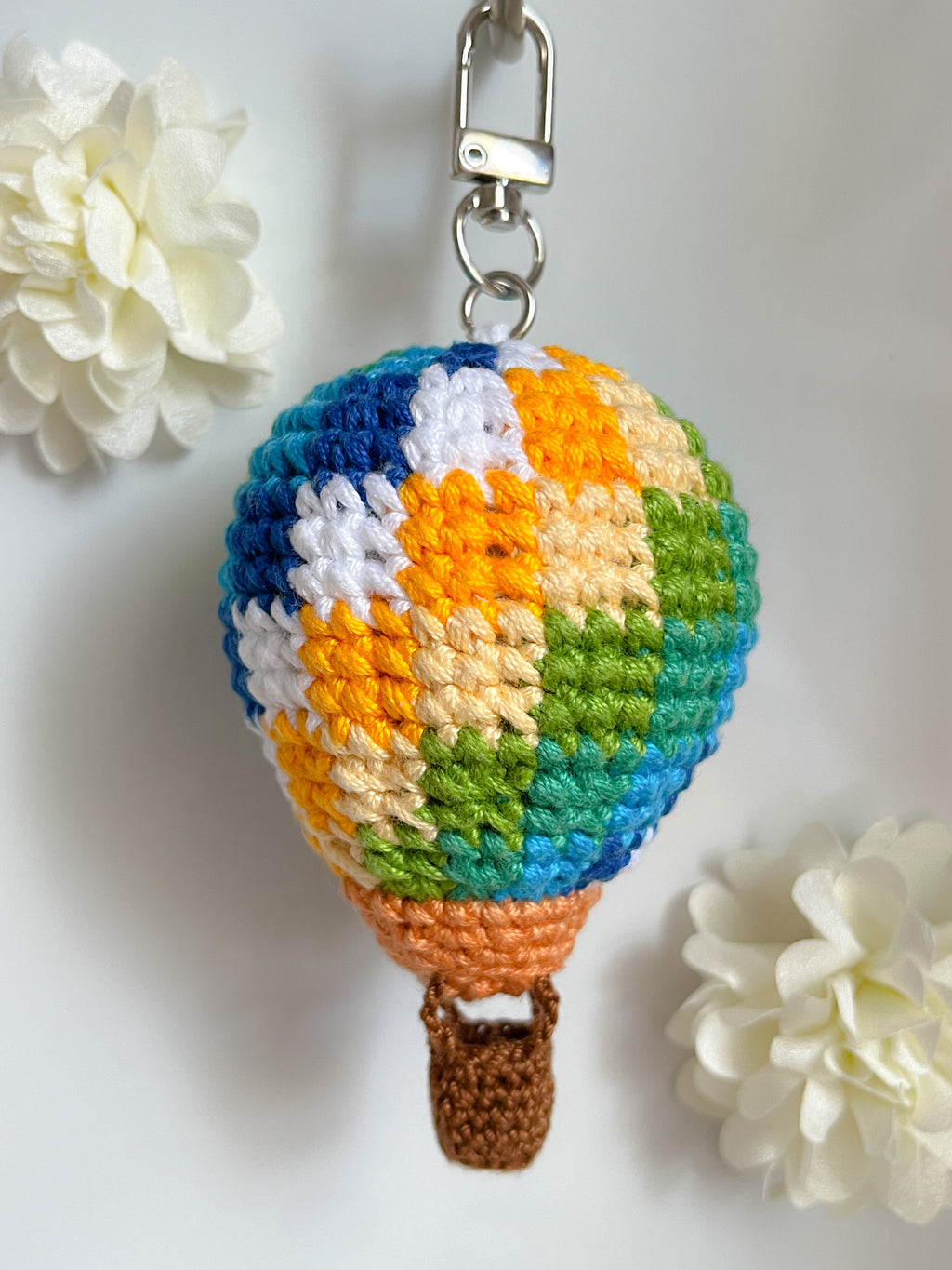 Young Forever Hot Air Balloon Crochet Keyring