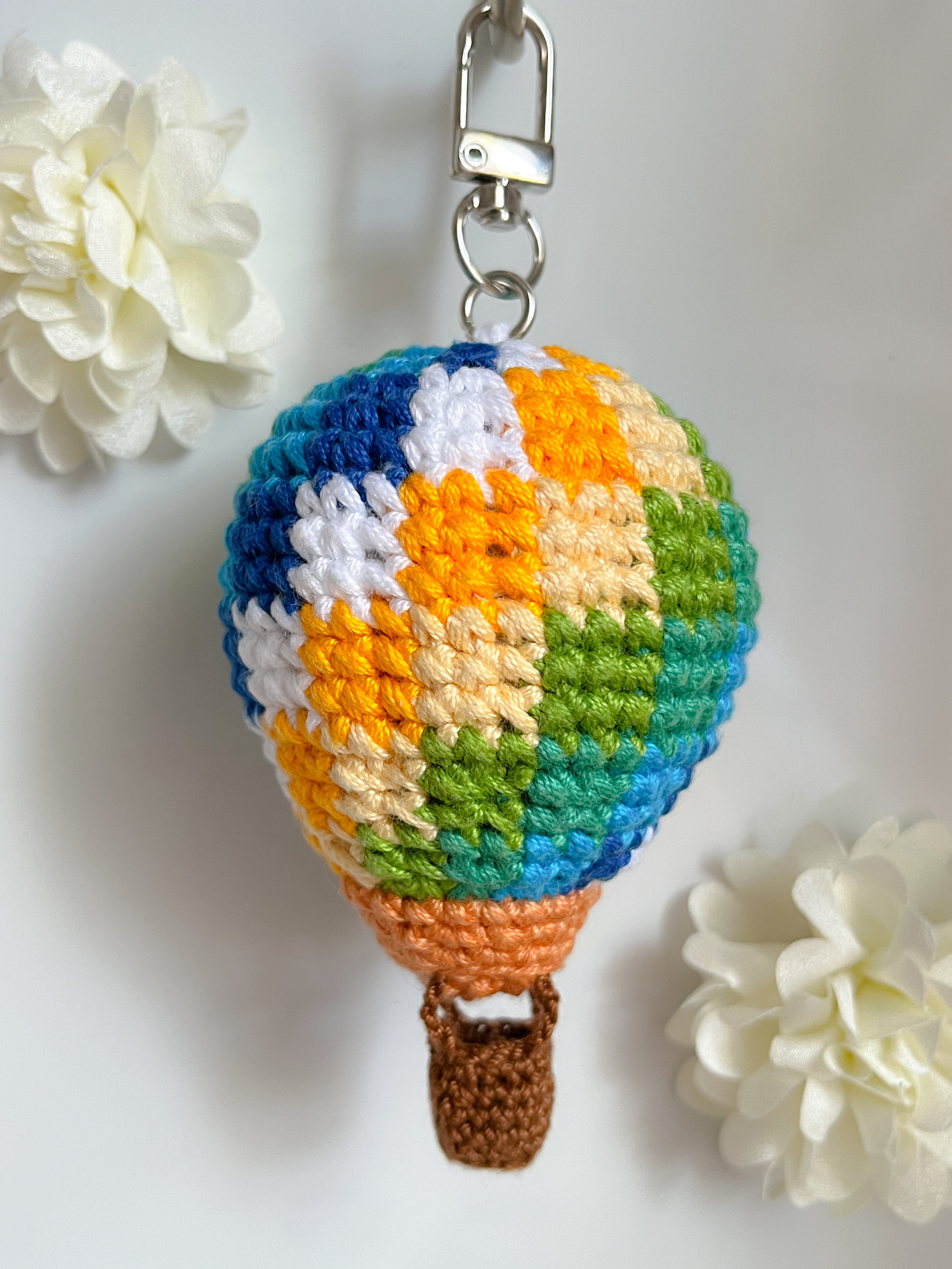 Young Forever Hot Air Balloon Crochet Keyring
