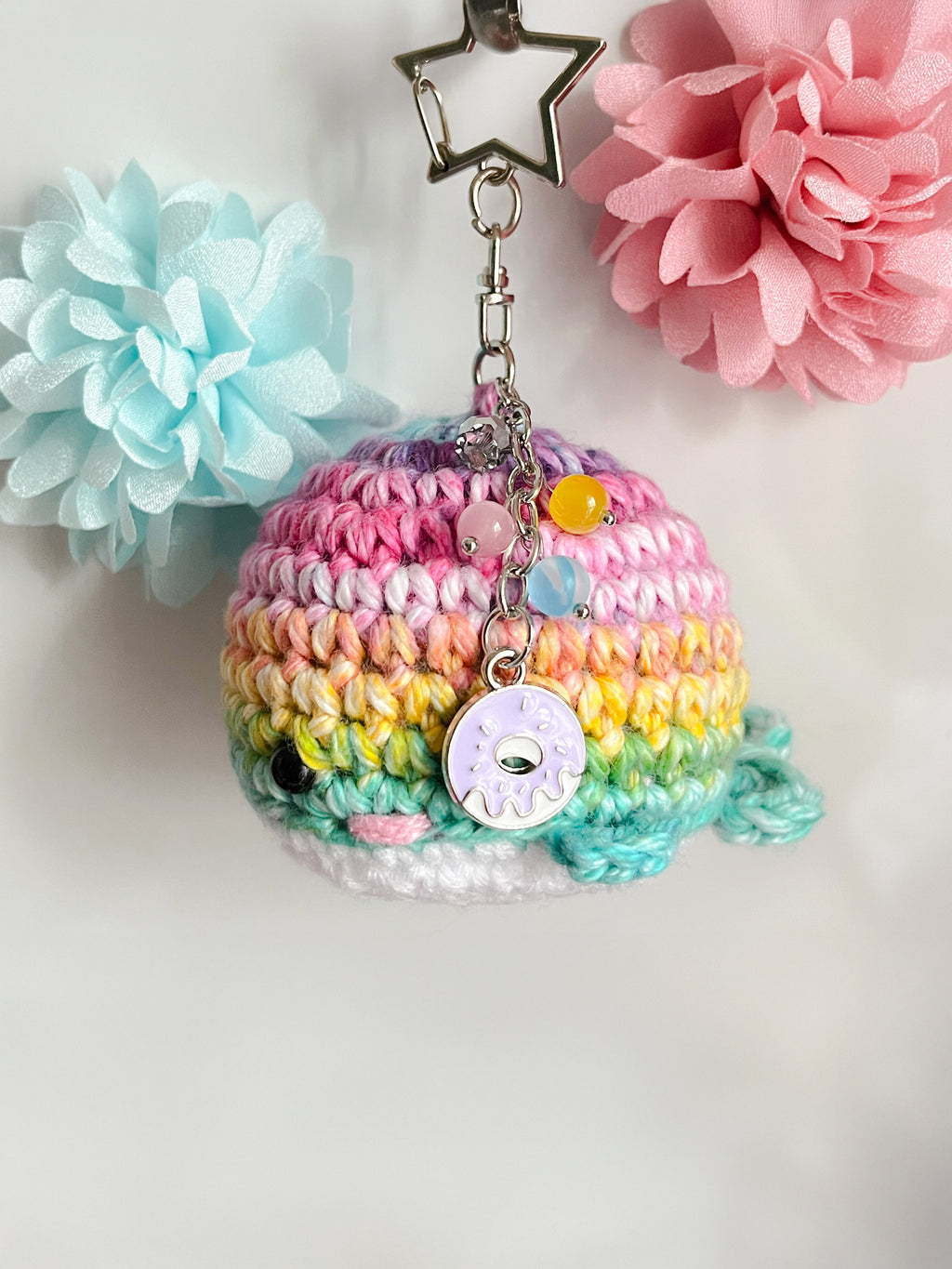 Dynamite Inspired Crochet Whale Keyring