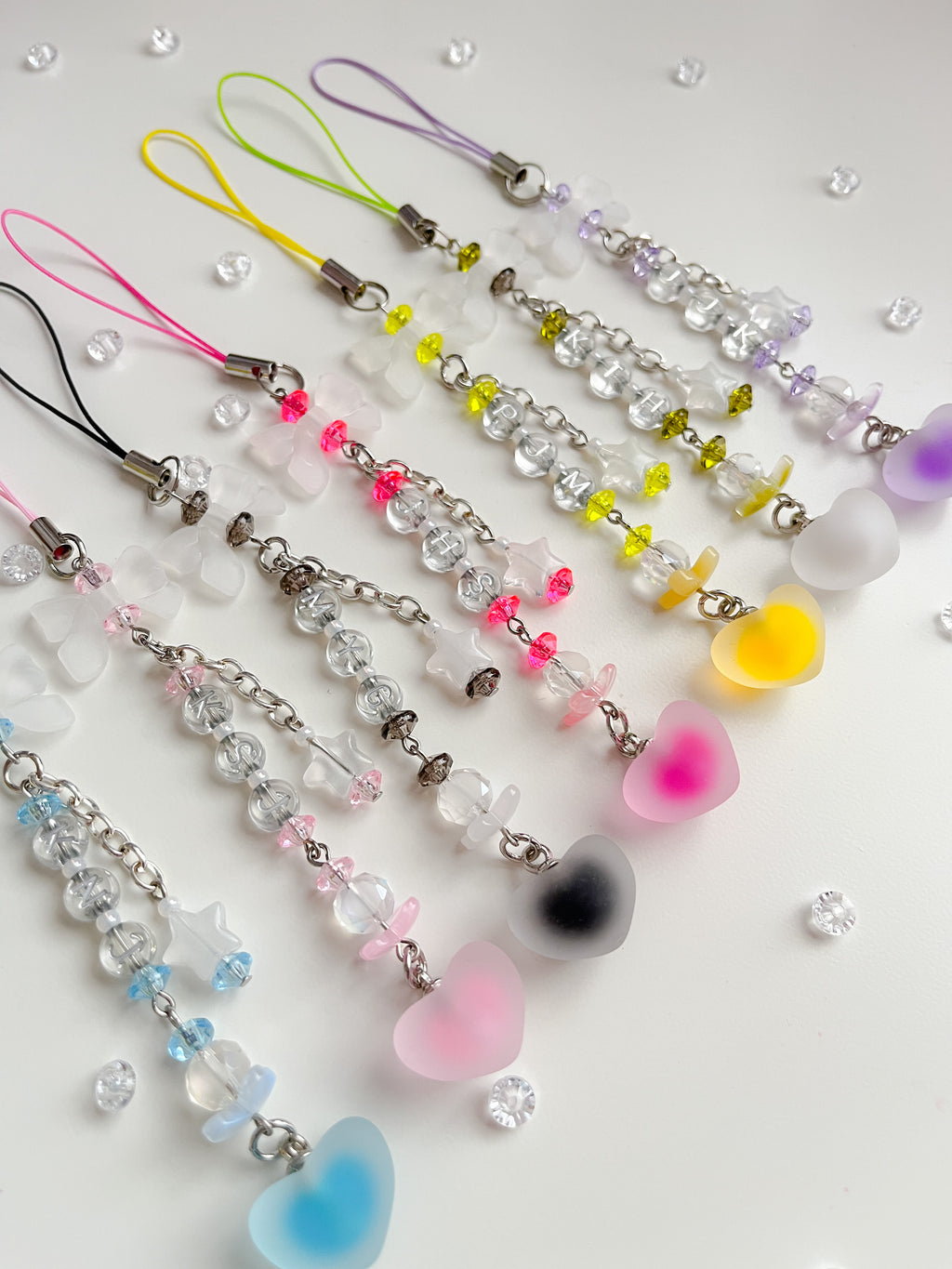 Bow and heart phone charm