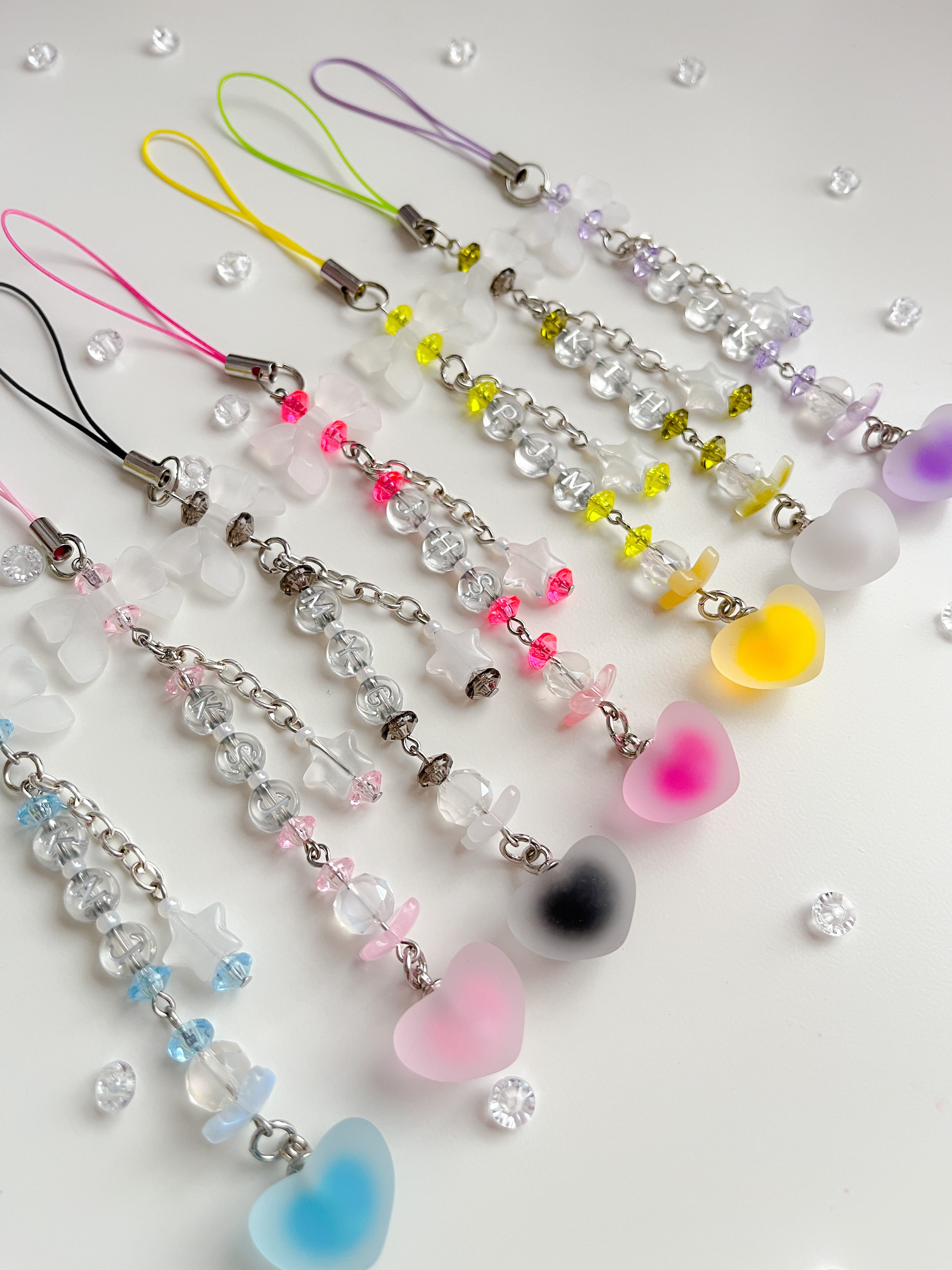 Bow and heart phone charm