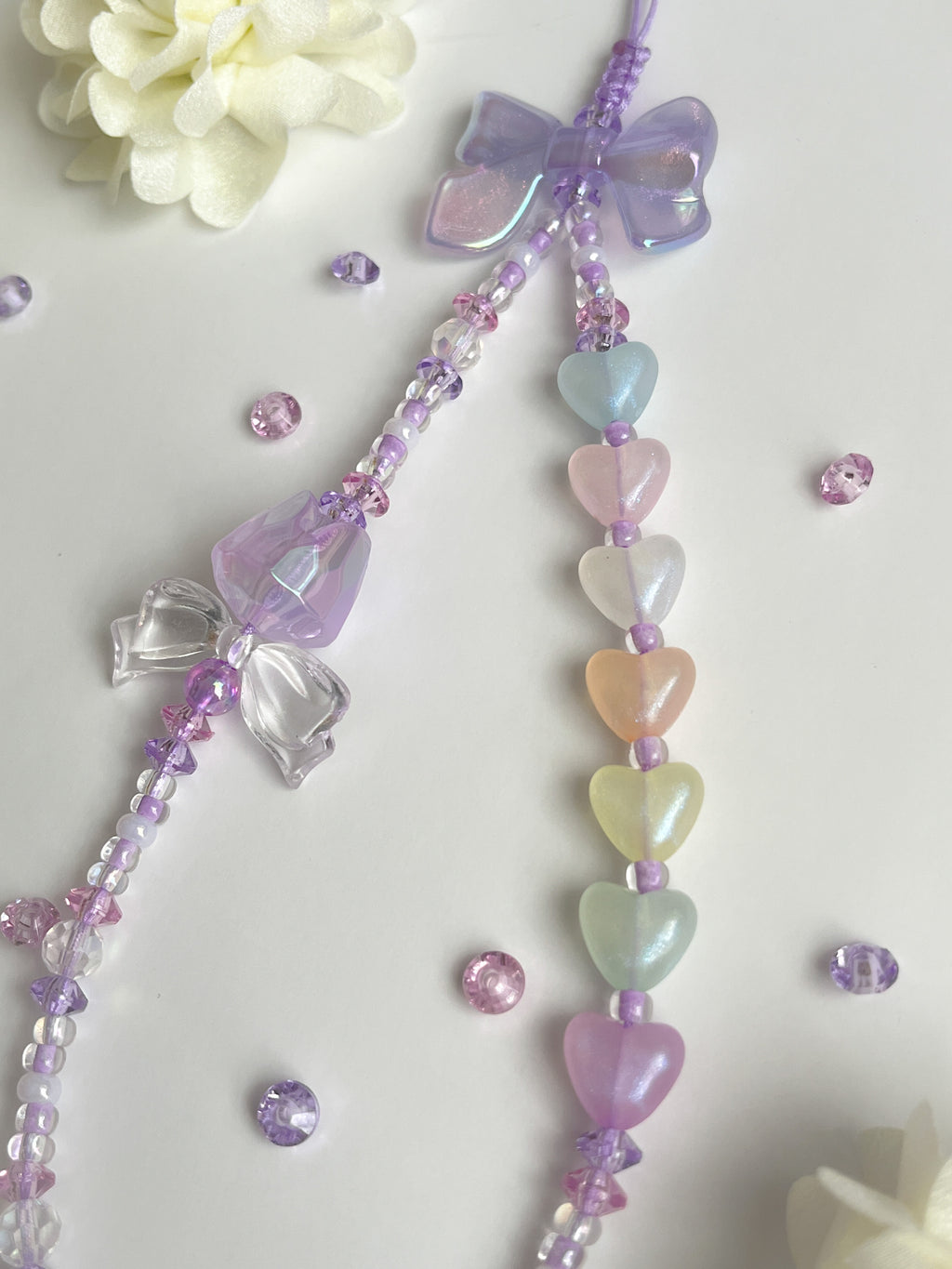 Rainbow hearts strap charm