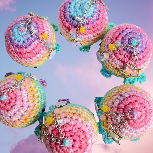 Dynamite Inspired Crochet Whale Keyring